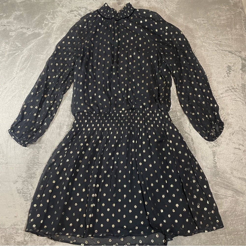 Velvet by Graham & Spencer Black and Gold Dress Size L - Picture 2 of 12